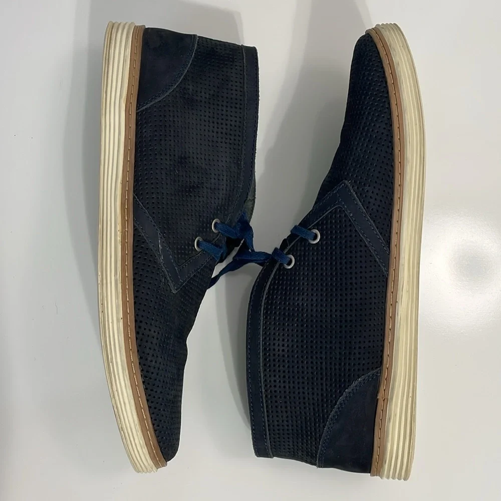 Donald Pliner Men's Size 10 Timm Chukka Navy Blue Suede Lace‎ Up Casual Boot
